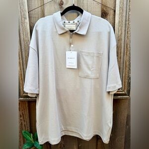 Denim & Flower Ricky Singh Interlock Half-Zip Relaxed Fit Polo Top XL NWT 👕